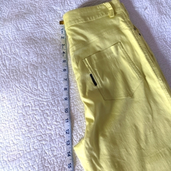 𝅺AVERARDO Bessi High Rise Yellow Pants 8 Luxury Preppy Tennis Prep Straight Leg - Picture 14 of 14
